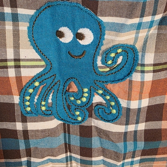 Carter's baby playwear cotton plaid romper octopus size 24M - Picture 8 of 8